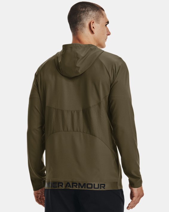 Men's UA Woven Perforated Windbreaker Jacket, Green, pdpMainDesktop image number 1